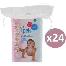 Resim Ipek Ipek Maxi Pamuk Bebek Temizleme Pamuğu 60'Lı * 24'Lü Paket 