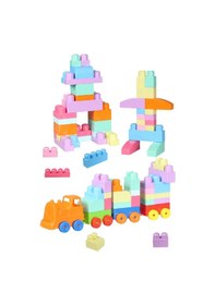 Resim Play Blox 3035 Pastel Renkler Mega Blok Tren Seti 266 Parça Çantalı 