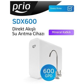 Resim Prio Sdx600 Otomatik Yıkamalı Tanksız Ters Ozmoz Su Arıtma Cihazı 