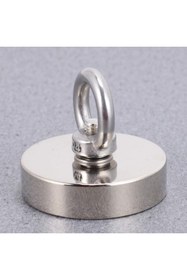Resim EXİZ TİCARET Süper Güçlü Halkalı Büyük Neodyum Pot Mıknatıs, 60 Mm Çap, Magnet Fishing, Kurtarma Mıknatısı 