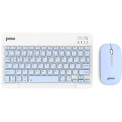 Resim Preo K9 Mini TV Tablet ve Telefon Uyumlu Kablosuz Klavye Mouse Mavi Set 