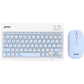 Resim Preo K9 Mini TV Tablet ve Telefon Uyumlu Kablosuz Klavye Mouse Mavi Set 