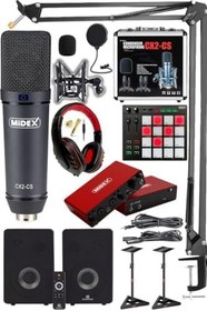 Resim Midex Wizard Paket-5 Stüdyo Ekipmanları Seti (Monitör Mikrofon Ses Kartı Kulaklık Midi Pad Controller) 