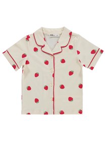 Resim Civil Girls Çilek Desenli Şortlu 2-5 Yaş Pijama Takımı - Fil Dişi - Fil Dişi / 5-6 Yaş 