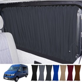 Resim Pandami Volkswagen Crafter 2.nesil Uzun Şase 2018+ Uyumlu Füme Raylı Oto Perde Takımı 