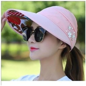 Resim Mengtuo Moda Rahat Vahşi Bayan Dışarı Güneş Koruyucu Yüz Maskeleme Güneş Şapkası Açık Pembe Açık Pembe-inci Yaprakları Sc Çok Renkli 