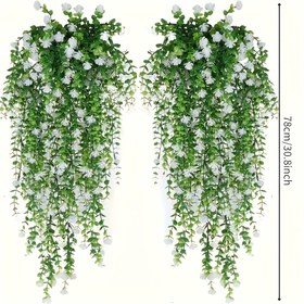 Resim 2 adet Beyaz Çiçeklerle UV Dirençli Yapay Sarmısak - Gerçekçi Her Yılda Yeşeren Plastik Asılı Bitkiler, İç/Dış Mekan Düğünleri, Sevgililer Günü ve Bahçe Dekoru için | Kesmek Kolay, Düşük Bakım Gerektiren Dekoratif Yeşillik | Zarif Çiçek Detayları | Tüm Mevsimler İçin Yapraklar, Bahçe Süsleri 