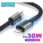 Resim Kuulaa Usb C Kablosu İphone Uyumlu 13 12 11 Pro Max X Xs İpad Uyumlu Pd 30w Hızlı Şarj Kablosu Usb Tip C Yıldırım Kablosu Tel Macbook İçin 