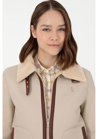 Resim U.s. Polo Assn. Kadın Ekru Deri Mont-kaban 50297261-vr019 Ecru 