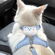 Resim Yumuşak ve Nefes Alabilir Kedi Tasması, Kaçma Önleyici, Poliester Malzeme, Rahat Açık Hava Ekipmanı 
