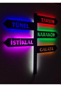 Resim İstanbul Yön Tabela Led Işıklı Tablo 