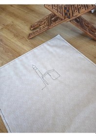 Resim Sade Seccade Naturel Düz Keten 70x115 Ç4 Nakış Bej 