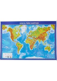 Resim Panda 70X100 Dünya Siyasi + Fiziki Çıtalı Harita Pan406 