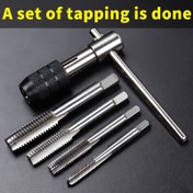 Resim 9 Parça Manuel Tapping Seti, T-Saplı Anahtarlı Alaşımlı Çelik Diş Açma Takımı, M3-M12 Boyut Aralığı, Elektriksiz Metal, Ahşap, Plastik İçin Diş Açma Aleti - Tekli Paket 
