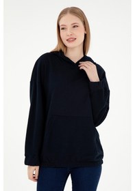 Resim U.S. Polo Assn. Kadın Lacivert Kapüşonlu Sweathırt 50291264-VR033 