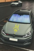 Resim nehay shop Oto Kaput Şerit özel yeni sticker Dövme Tasarımlı Sarı 25*60 Cm 