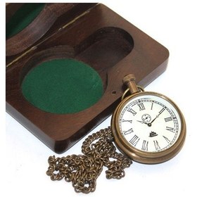 Resim Ahşap Kutulu Pirinç Köstekli Saat Model 7 