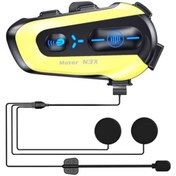 Resim Vothoon N3X RGB Işıklı Intercom 3 Kişi Bağlantılı 1000mAh Motosiklet Bluetooth Kulaklık Seti 