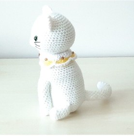 Resim Amigurumi Örgü Oyuncak Kedi Beyaz Van Kedisi Beyaz 