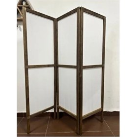 Resim Aşkın Parti Evi 3 Kanatlı Paravan Seperatör Su Geçirmez Beyaz Kumaş 150 cm En 160 cm Yükseklik 