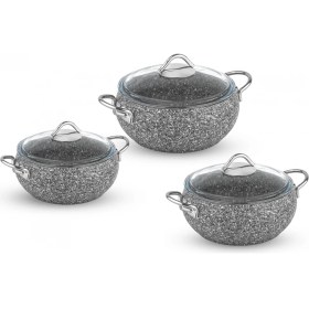 Resim Taç Luna Granit 3'lü Güveç Seti Gri 