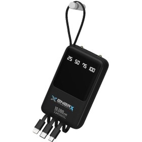 Resim Enerx Enr - tp10dc 10.000 Mah 2.0a Dahili Kablolu Led Aydınlatmalı Powerbank 