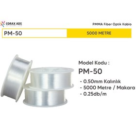 Resim 0.50mm 5000 METRE PMMA UÇTAN IŞIMA FİBER OPTİK AYDINLATMA KABLOSU 