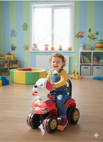 Resim Enhoştoys Enhoş Pedallı Yatay Direksiyonlu Atv Büyük Köpekli Çocuk Arabası 