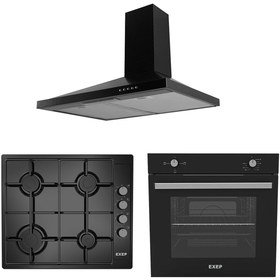 Resim Exep Basic Siyah Emaye 3 Lü Ankastre Set (ed400-eo330-ef200) 