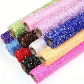 Resim 1 adet 50.8cm x 299.72cm Kar Tanesi Desenli Çiçek Ambalaj Kağıdı - DIY Buket El Sanatları Malzemeleri, Su Geçirmez Olmayan Çiçekçi Ambalaj Malzemesi 