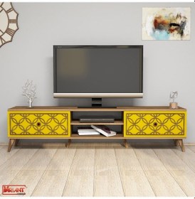 Resim Variant Class Tv Ünitesi - Ceviz / Sarı 