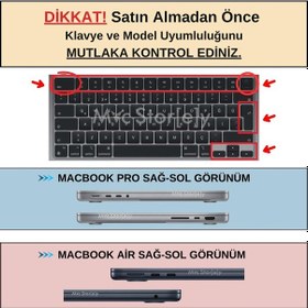 Resim Apple Uyumlu Macbook Klavye Koruyucu Türkçe F- -f Baskılı Uk-ters L Enter Tipi 13,6-15,3inç- 14,2-16,2inç M1-m2-m3-m4 , Silikon İnce Hafif Ultra İnce Sku: Smg8690010632760 
