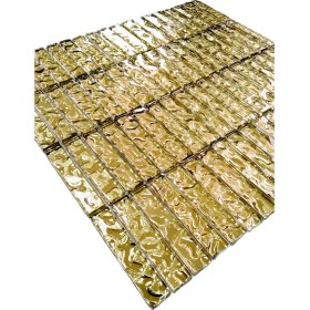 Resim MozaiKristaL Mutfak Tezgah Arası ve Iç Dekorasyon için Altın Kristal Mozaik. Cam ölçüsü: 15x73x6 mm. File ölçüsü: 30x30 cm. ( 1 Koli = 6 File Karo = 0.54 m2 fiyatıdır ) 