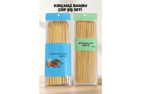 Resim Destpak Kırılmaz Çöp Şiş Seti - Kebap Şişi ve Çöp Şiş Seti - Kilitli Poşet - 75 ve 40 Adet - Ekstra Sağlam 