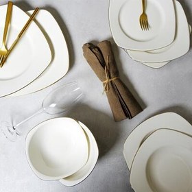 Resim Aryıldız Allure Gold 24 Parça 6 Kişilik Yemek Takımı 