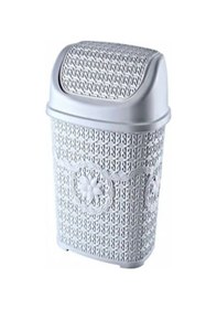 Resim Gri Örgülü Çöp Kovası Asd038 Altın - Krem 