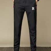 Resim Erkekler için Lacivert Rahat Cep Detaylı Eşofman Altı - Yumuşak, Nefes Alabilen Polyester Kumaş, Rahat Bağcıklı Bel, Harf "R" Tasarımı, İş ve Dış Mekan Aktiviteleri İçin Mükemmel 