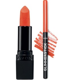 Resim Avon Glimmerstick Dudak Kalemi Coral + Ultra Mat Ruj Coral Fever 