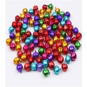 Resim 12 Mm Karışık Renk Kulplu Zil,çan,çıngırak,metal Amigurumi Zili,takı Aksesuar Yapımı 100 Açık Bej 