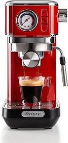 Resim Ariete Moderna Espresso Slim Kahve Makinesi Kırmızı 1381/13 - Metal Espresso Kahve Makinesi, Öğütülmüş Kahve ve ESE Pod Kahve ile Uyumlu, 1300 Watt, 1,1 Litre Su Tankı, Maxi Cappuccino Cihazı 