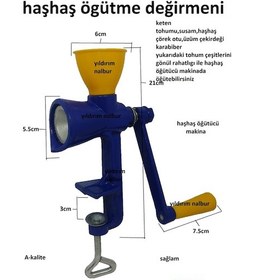Resim Haşhaş Öğütücü Değirmen Keten Susam Karabiber Çörek Otu Öğütücü M 