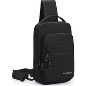 Resim Vkemall Siyah Usb Şarjlı Çapraz Çanta - Su Geçirmez Oxford Kumaş, 17x7x29 Cm Boyutları 