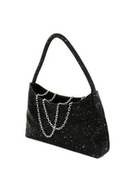 Resim Keeba Gold Abiye Çanta. Taşlı Abiye Çanta. Kadın Abiye Çanta. Abiye Çanta Gold. Altın Davet Düğün Çantası. Siyah 