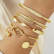 Resim Retro Moda Minimalist Düzensiz Açık Ayarlanabilir Yeni Nesil Bileklik Seti, 5 Parça, Kadınlar İçin Geniş Şık Zarif Takılar, Çekici Taşlı Günlük ve Parti Mankenlerine Uygun El yapımı Dayaklılığın Sembolü Kolye 