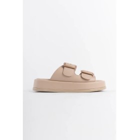 Resim Capone Outfitters Marge Dolgu Topuklu Çift Bantlı Tokalı Kadın Terlik 