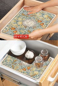 Resim 3D ELSE HALI Else Kaydırmaz Raf Dolap Çekmece Örtüsü Yıkanabilir Buzdolabı Içi Matı 