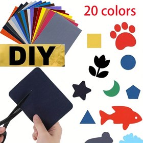 Resim 20 Renkli Serbest Kesim Kendinden Yapışkanlı Yama Kumaş Etiketleri, Giysi DIY Yamaları, Aşağı Ceket Bez Çıkartmaları, Çadır, Yağmurluk Dekoratif Kumaş Etiket Yamaları 