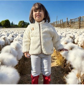 Resim Organik Pamuk Ve Müslin Astarla Konforlu Çocuk Ceketi Ekru 