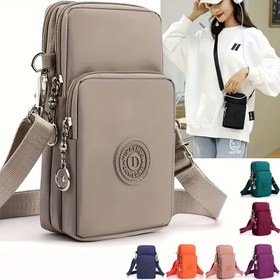 Resim Yeni Kadınlar İçin Crossbody Telefon Çantası, Oxford Kumaş Mini Dikey Bileklik ve Bozukluk Cüzdanı 