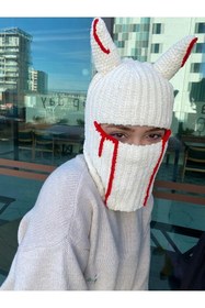 Resim EmgCraft Balaclava / Kar Maskesi / Balaklava / Boynuzlu, Göz Yaşı Balaklava 